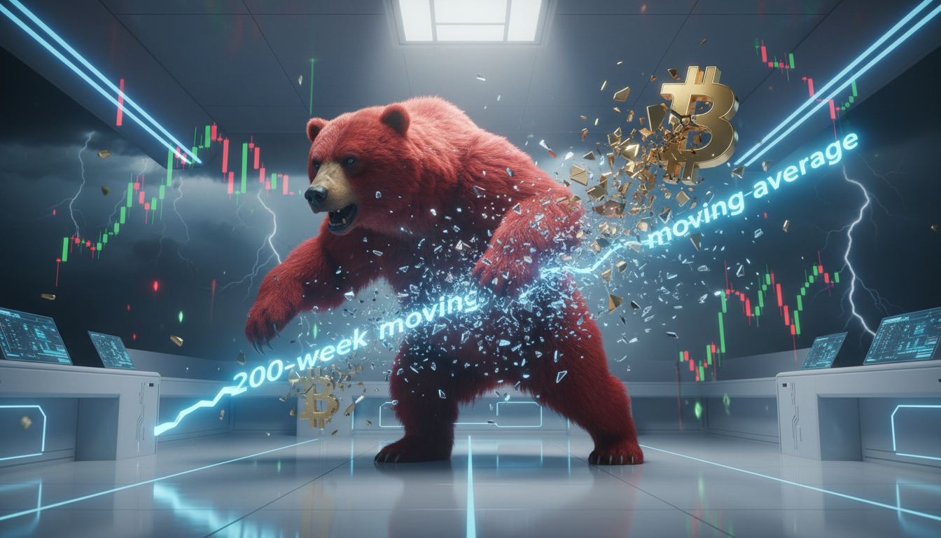 Новости BTC - Биткоин опустился ниже критической линии, указывающей на медвежий рынок